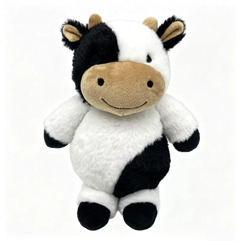 Brinquedo de pelúcia fofo de vaca preta e branca Brinquedo de pelúcia fofo de vaca preta e branca